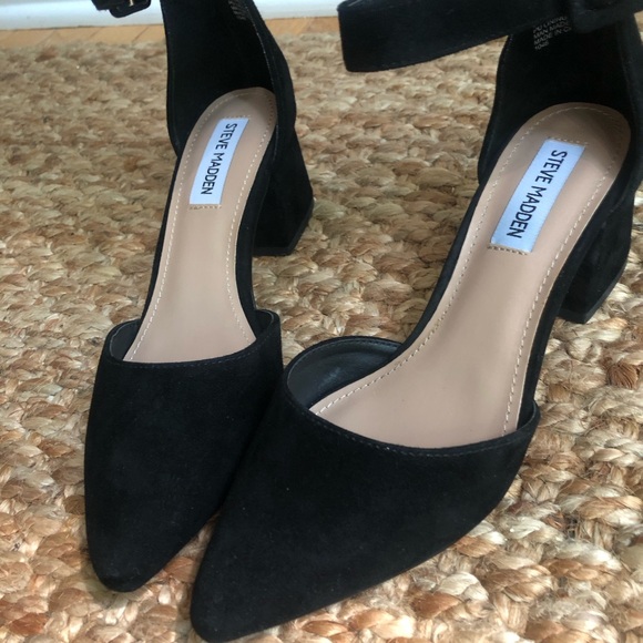 New: Steve Madden Dainna Black Suede Ankle Strap. Size 6.5 - Picture 1 of 13